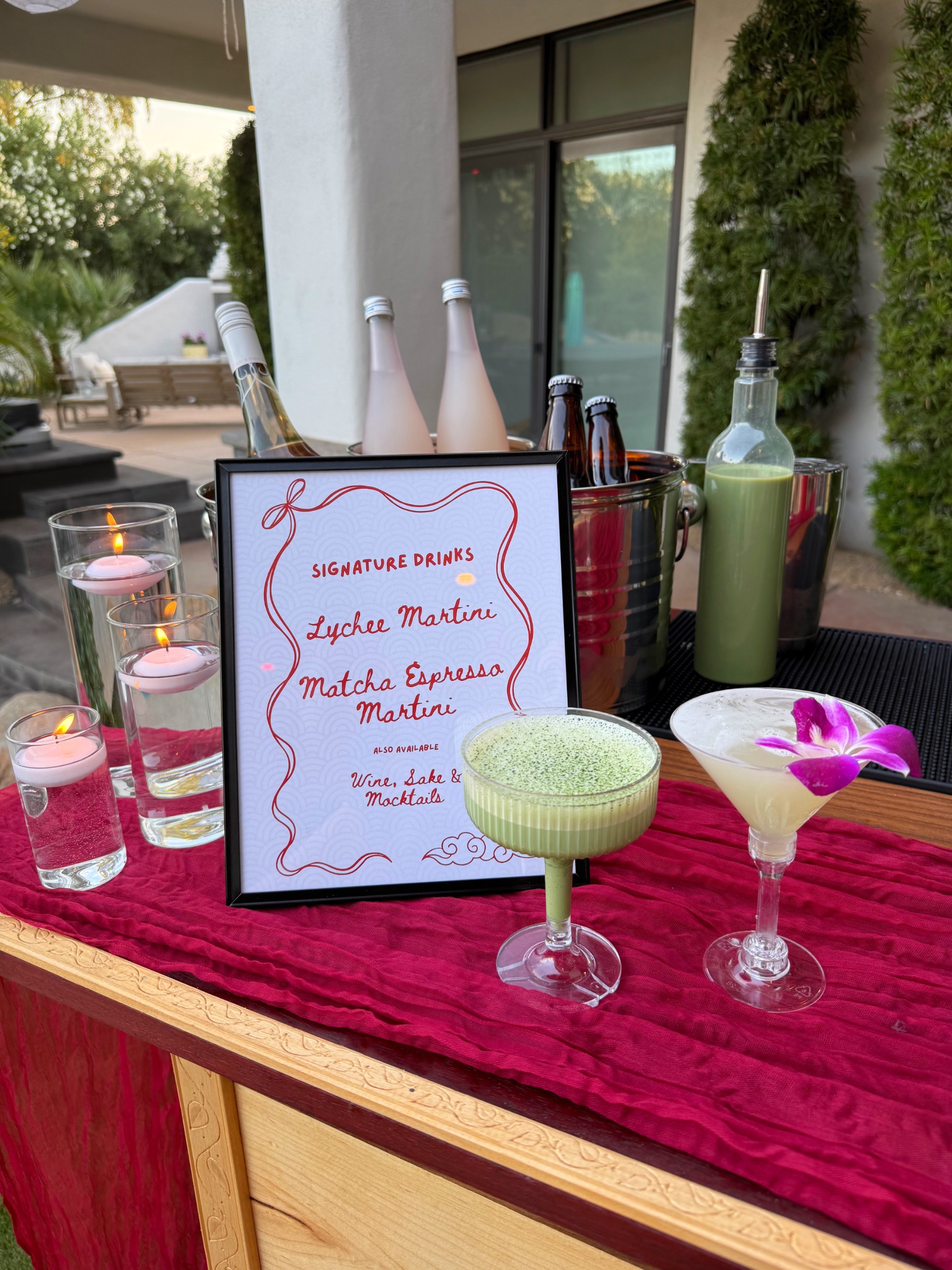 Bachelorette party bar with neon sign